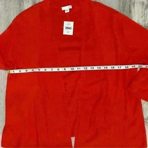 NWT J Jill Women’s Open Front 3/4 Sleeve Cardigan Sweater Paprika Red Size M - Picture 6 of 8